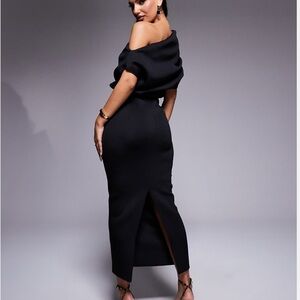 ASOS | Dresses | Asos Design Satin V Neck Long Sleeve Midi Dress 4 Khaki  Green Elegant Flowy Nwt | Poshmark